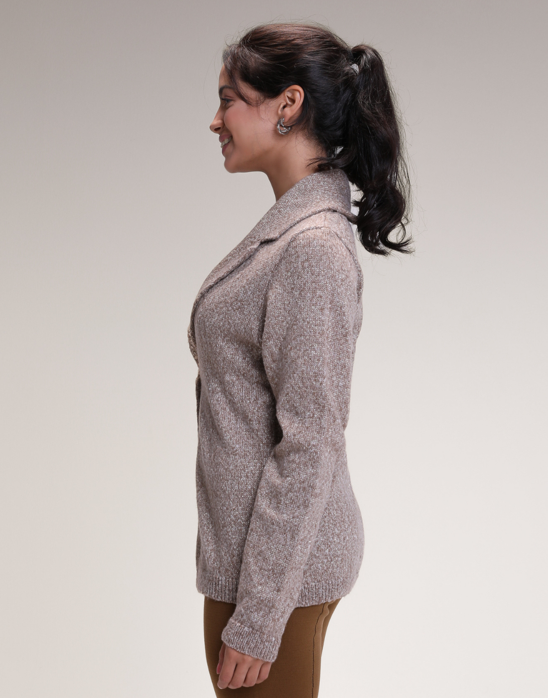 Blazer Tricot Lurex Dourado