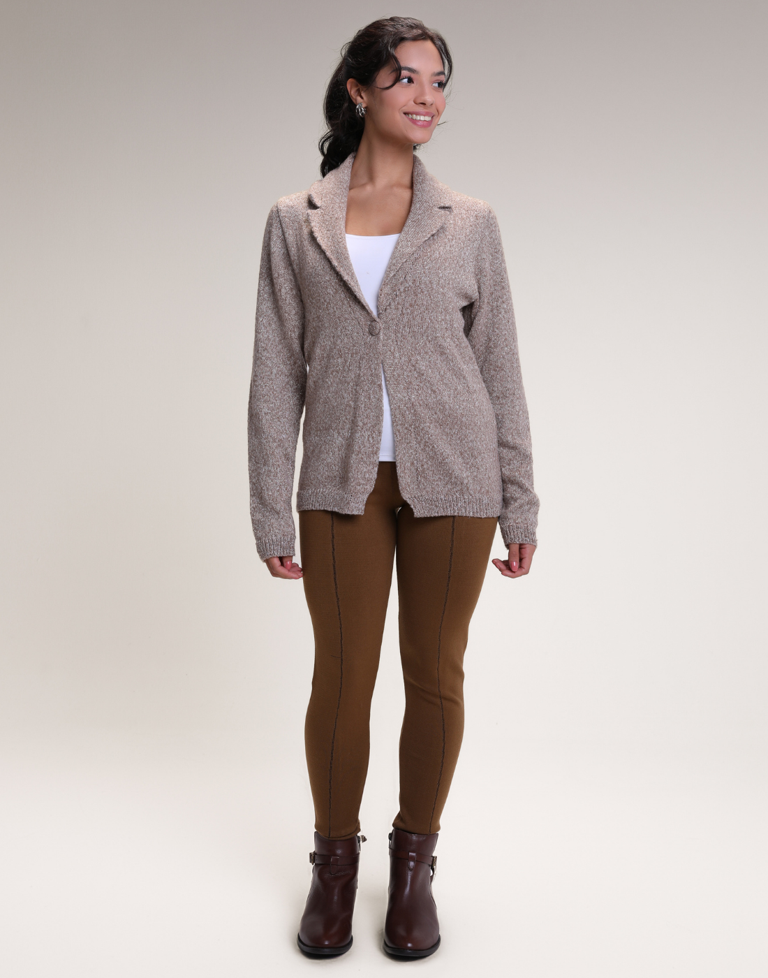 Blazer Tricot Lurex Dourado