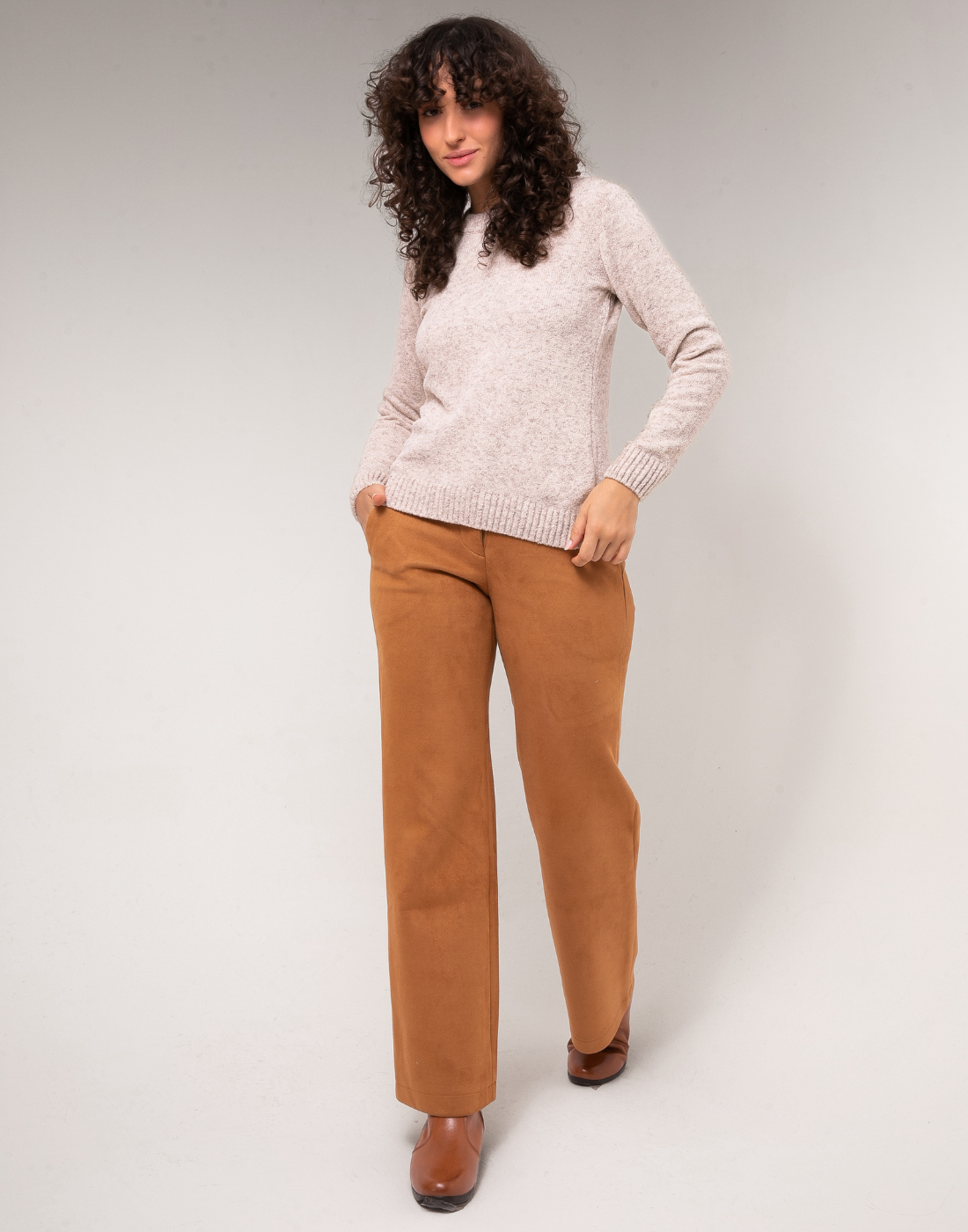 Blusa Mousse Básica Bege Névoa