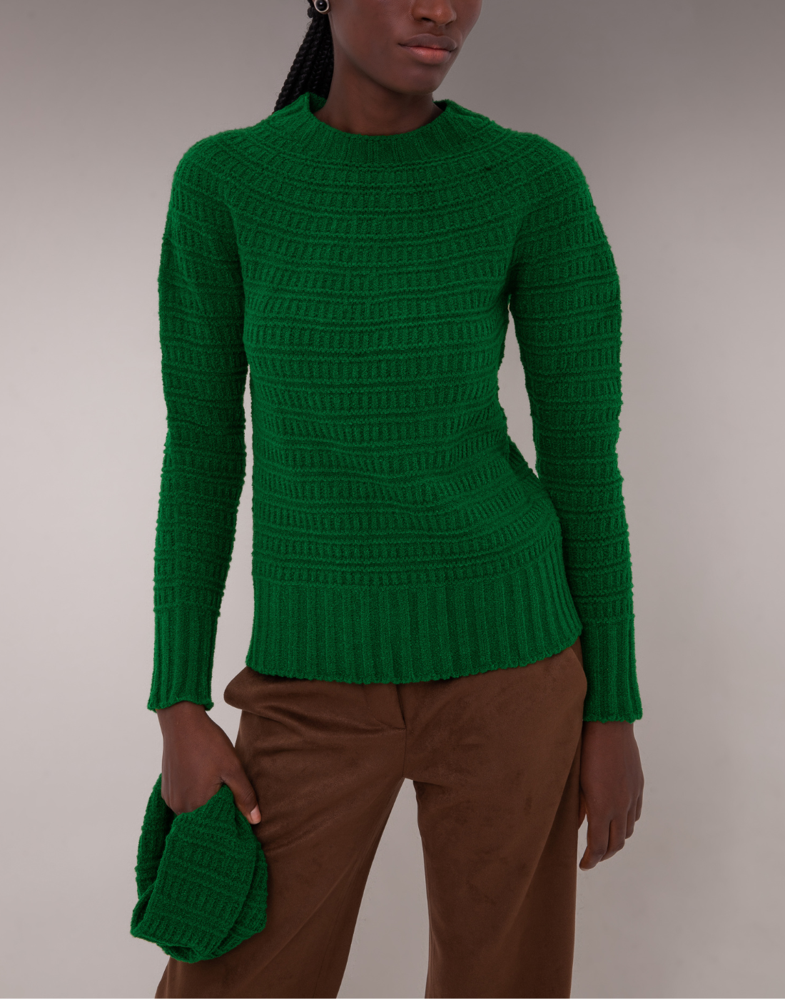 Blusa Mousse com Gola Avulsa Laurette Verde
