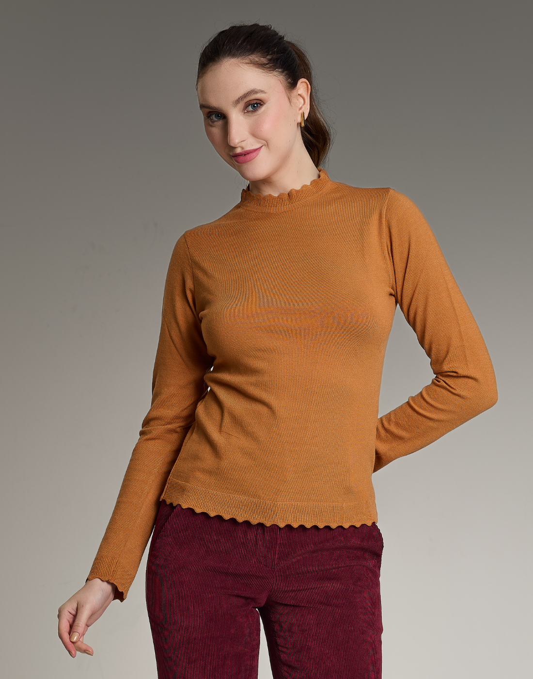 Blusa Gola Islay Caramelo
