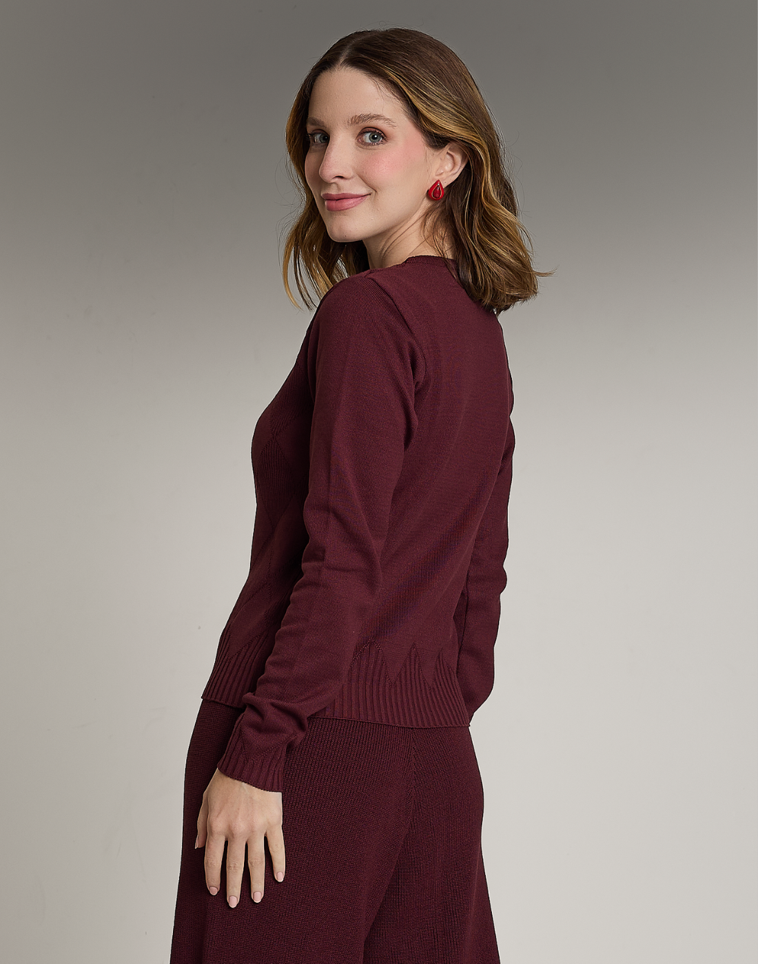 Blusa Losangos Glenroy Bordeaux