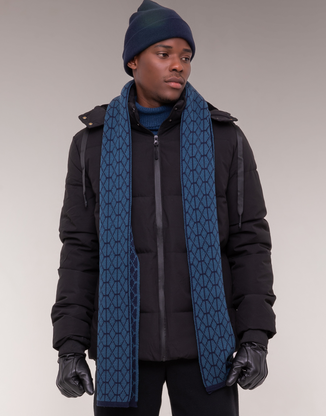 Cachecol Geométrico Marinho