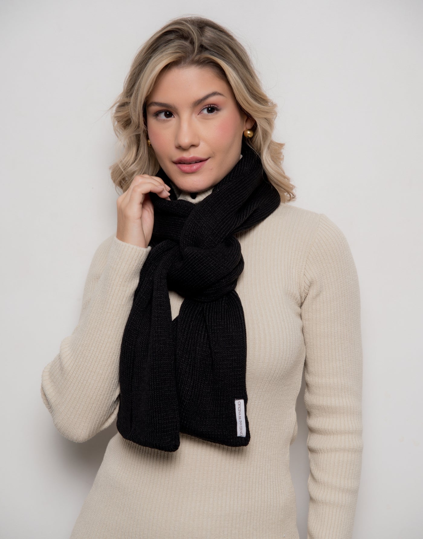Cachecol Invernada Plain Preto