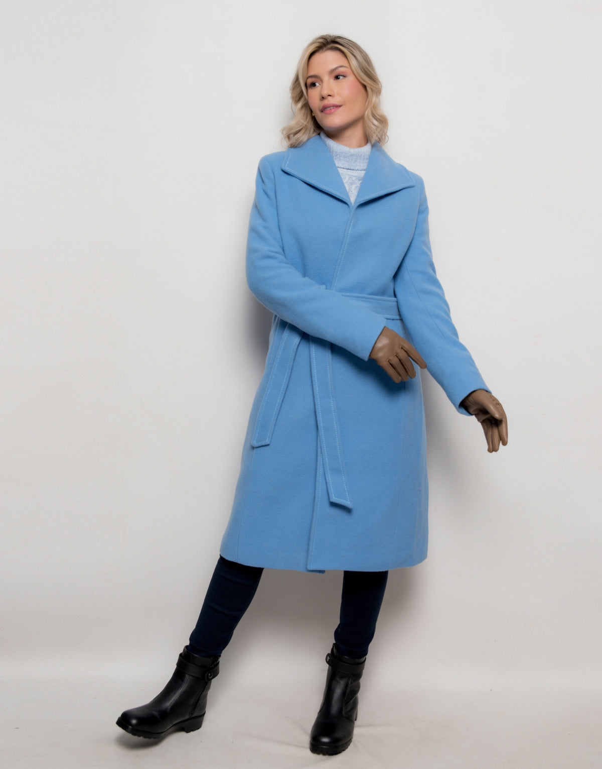 Casaco Lã com Faixa Alba Azul Claro