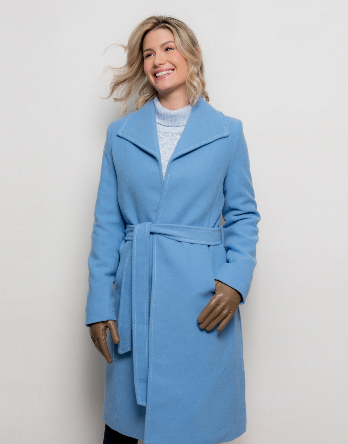 Casaco Lã com Faixa Alba Azul Claro