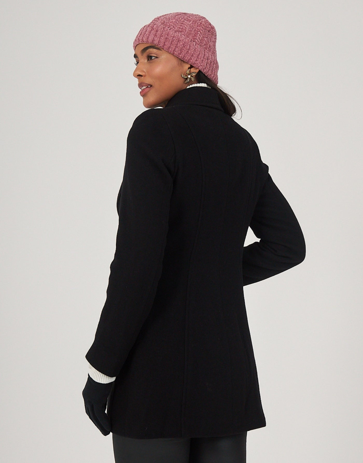 Casaco Lã Italiana Trento Gola Blazer Preto