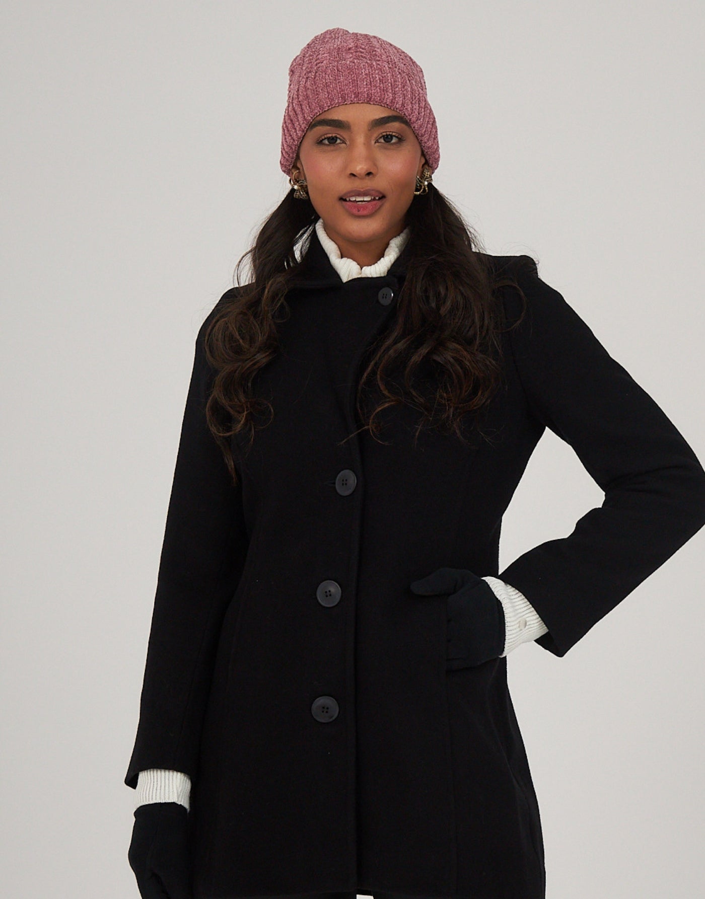 Casaco Lã Italiana Trento Gola Blazer Preto