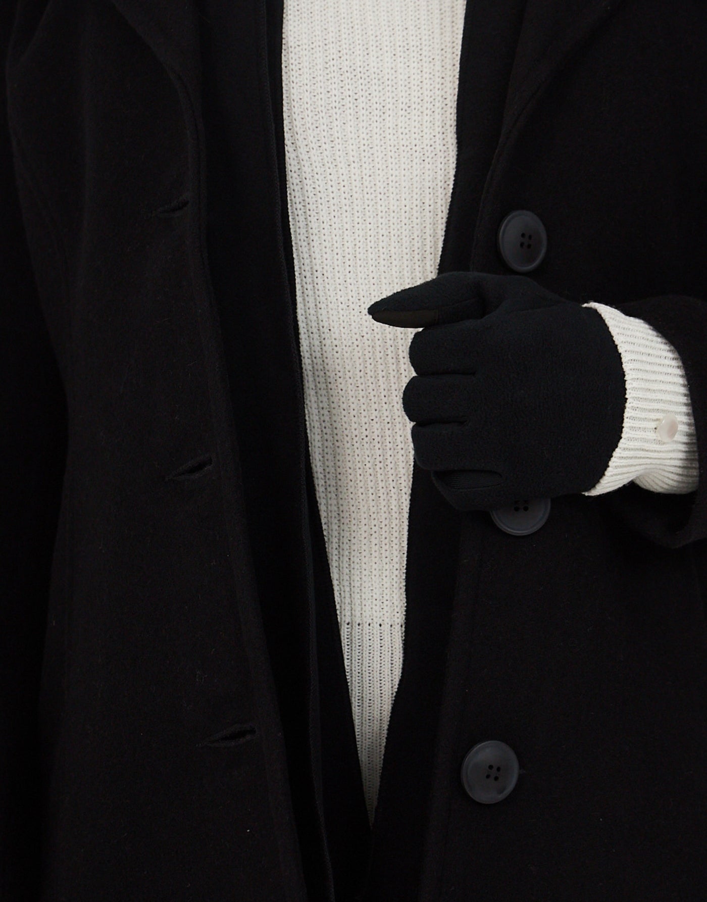 Casaco Lã Italiana Trento Gola Blazer Preto