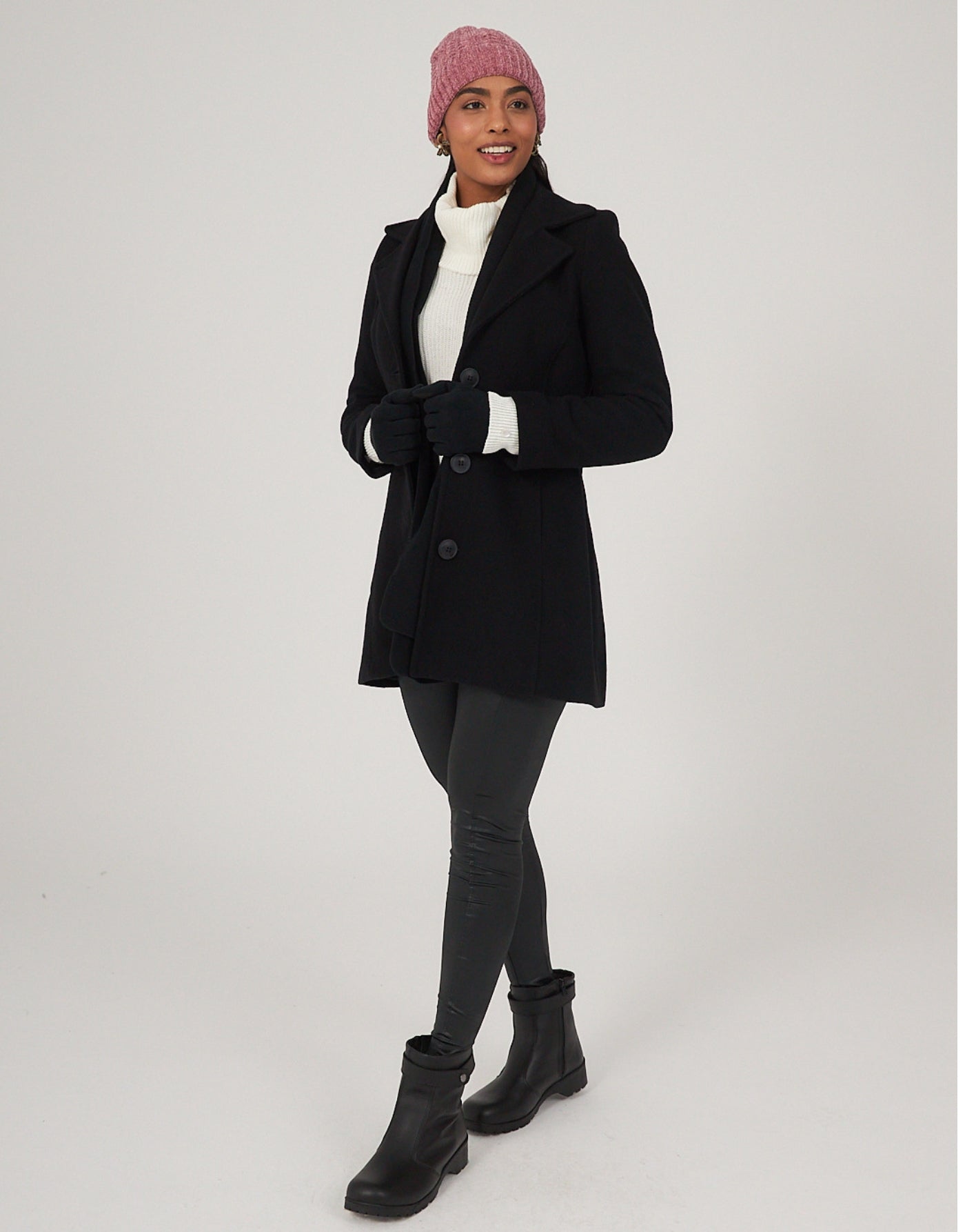 Casaco Lã Italiana Trento Gola Blazer Preto