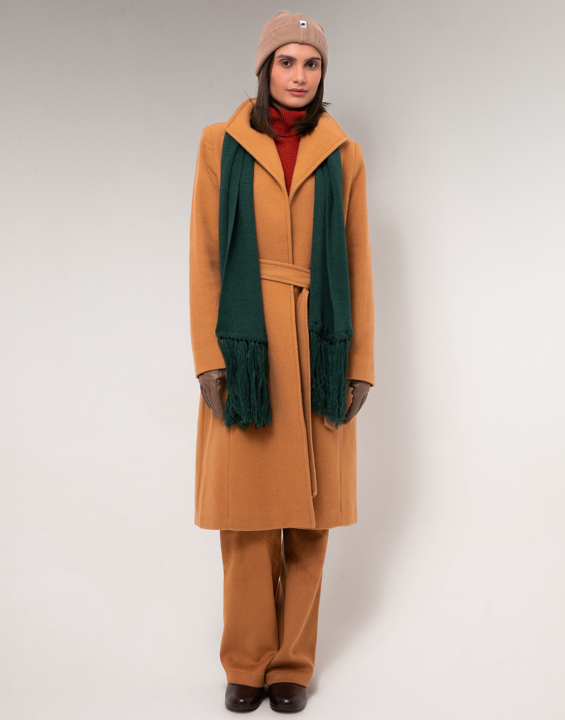 Casaco Lã com Faixa Alba Caramelo