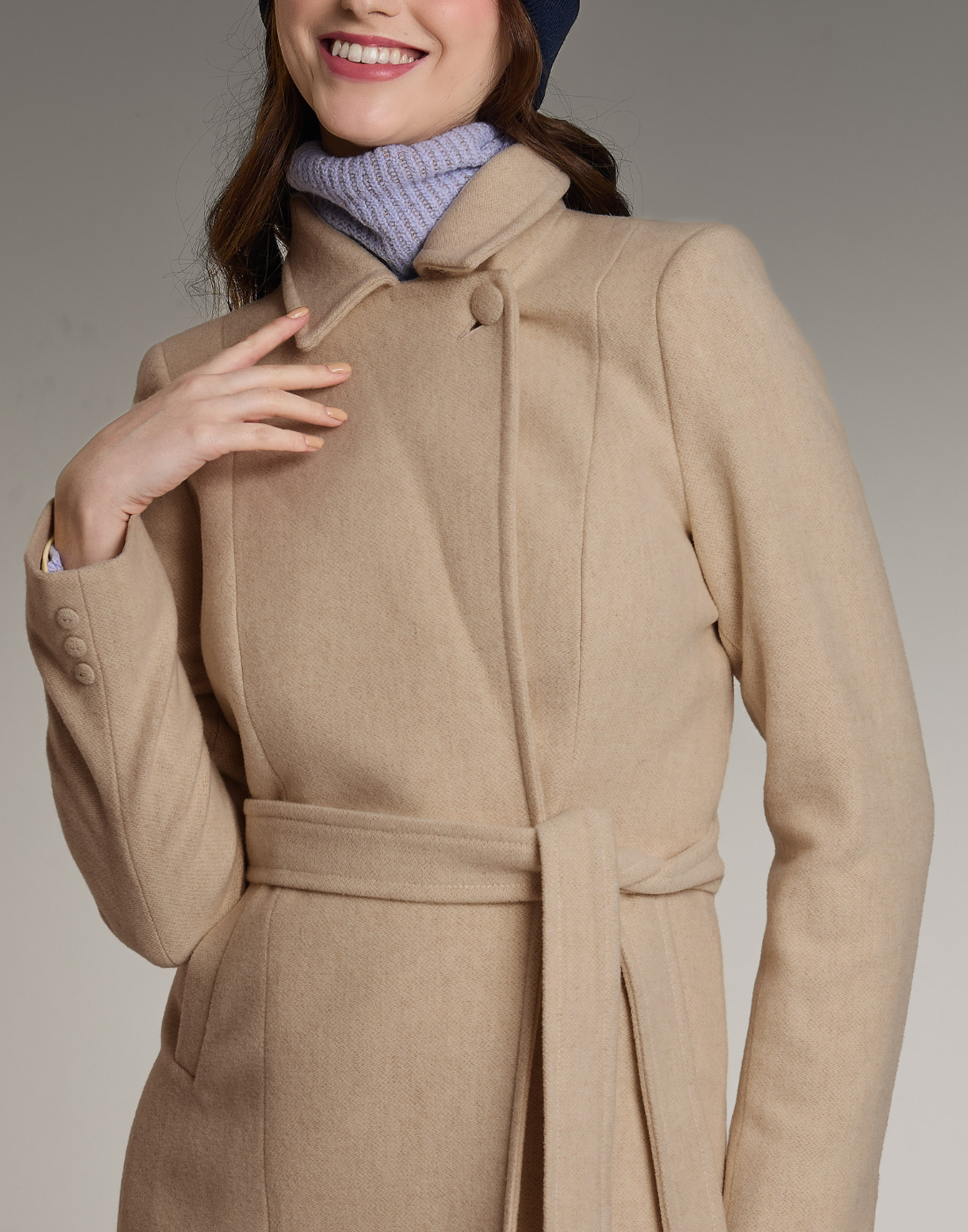 Casaco de Lã Savona Bege Bloom