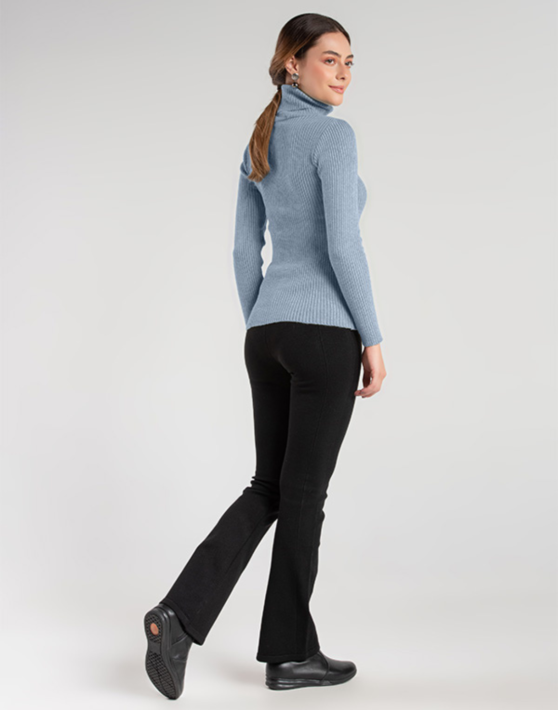 Calça Tricot Invernada Stripe Preta