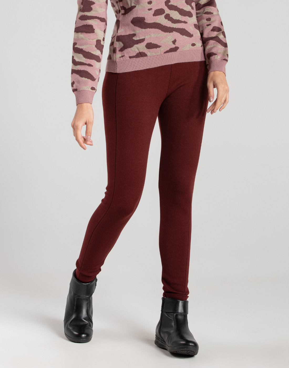 Legging Tricot Invernada Stripe Bordeaux