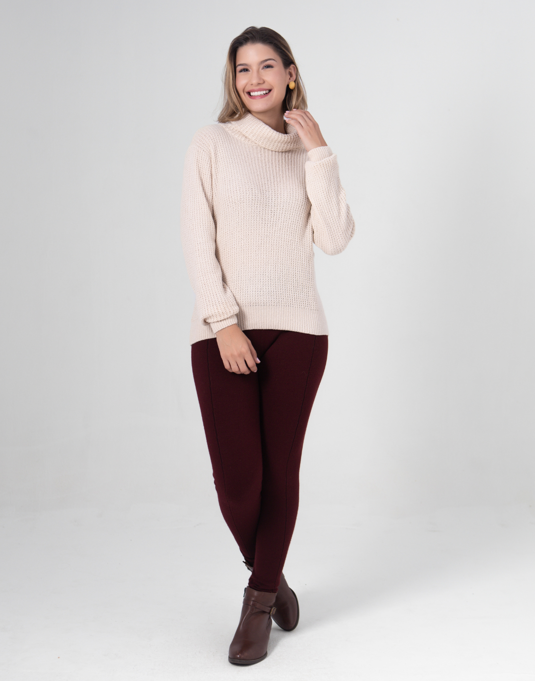 Legging Tricot Invernada Stripe Bordeaux