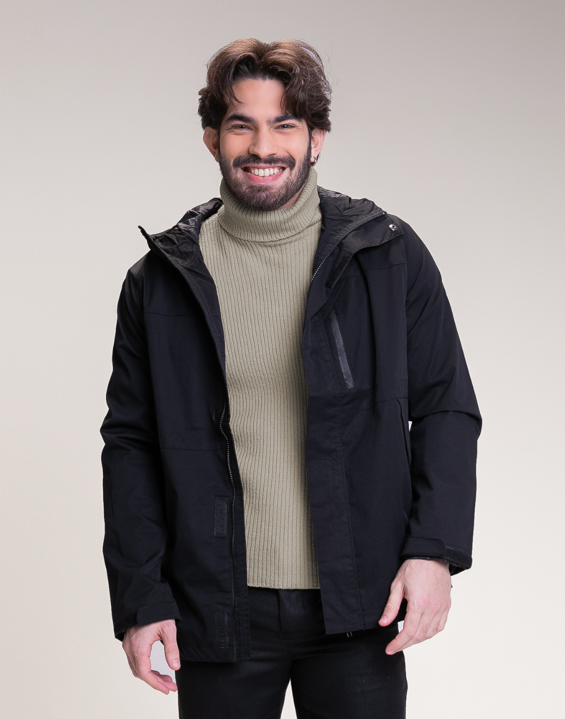 Jaqueta M Bolso Frank Preto