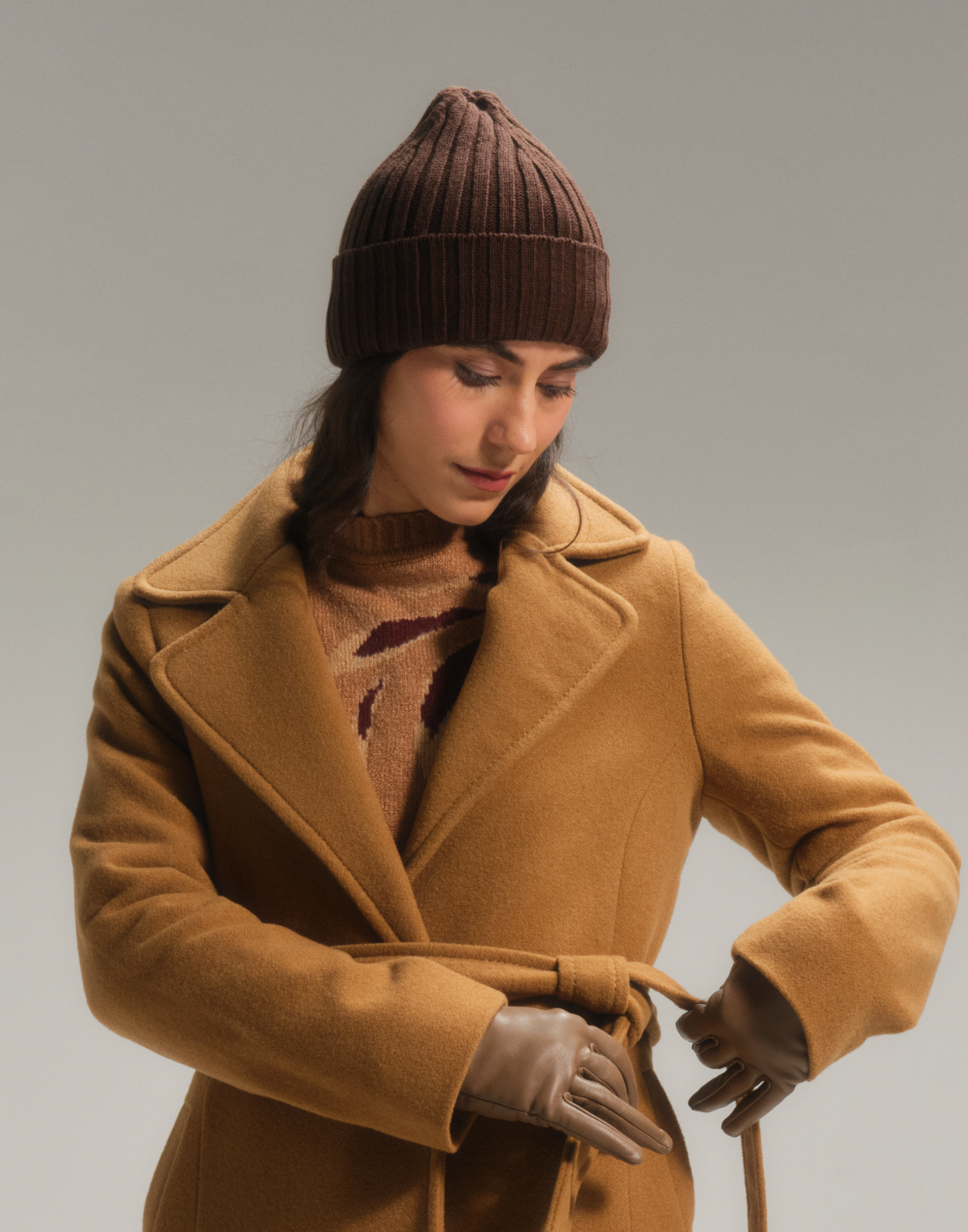 Gorro Tricot Calone Forrado com Fleece Marrom