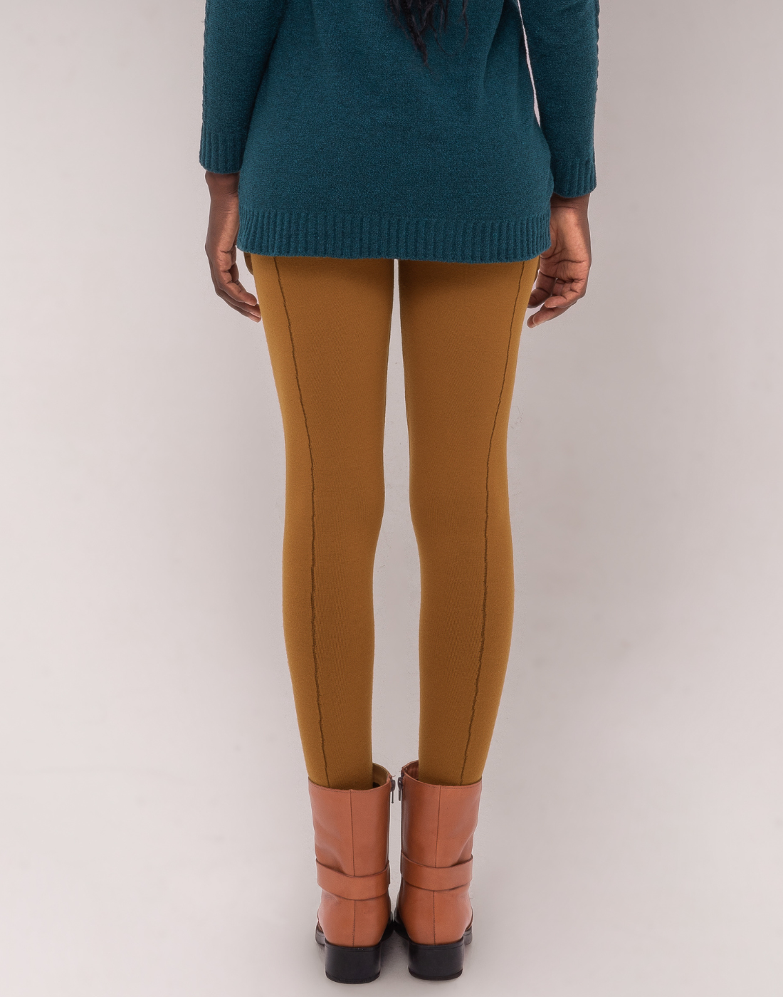 Legging Tricot Invernada Stripe Caramelo Outonal