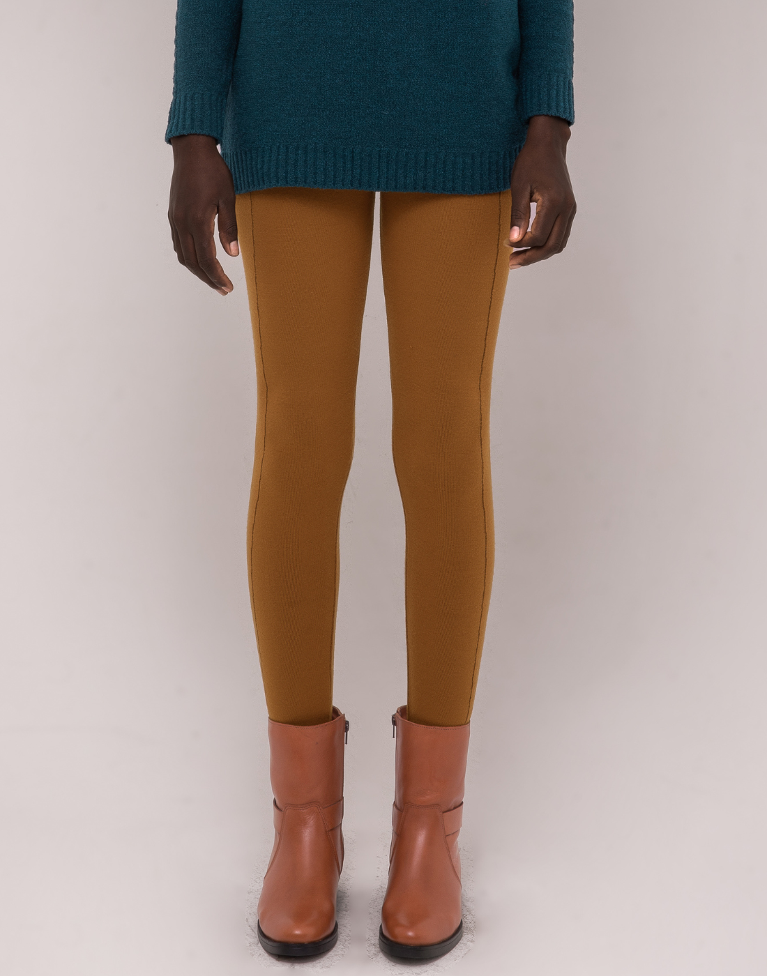 Legging Tricot Invernada Stripe Caramelo Outonal