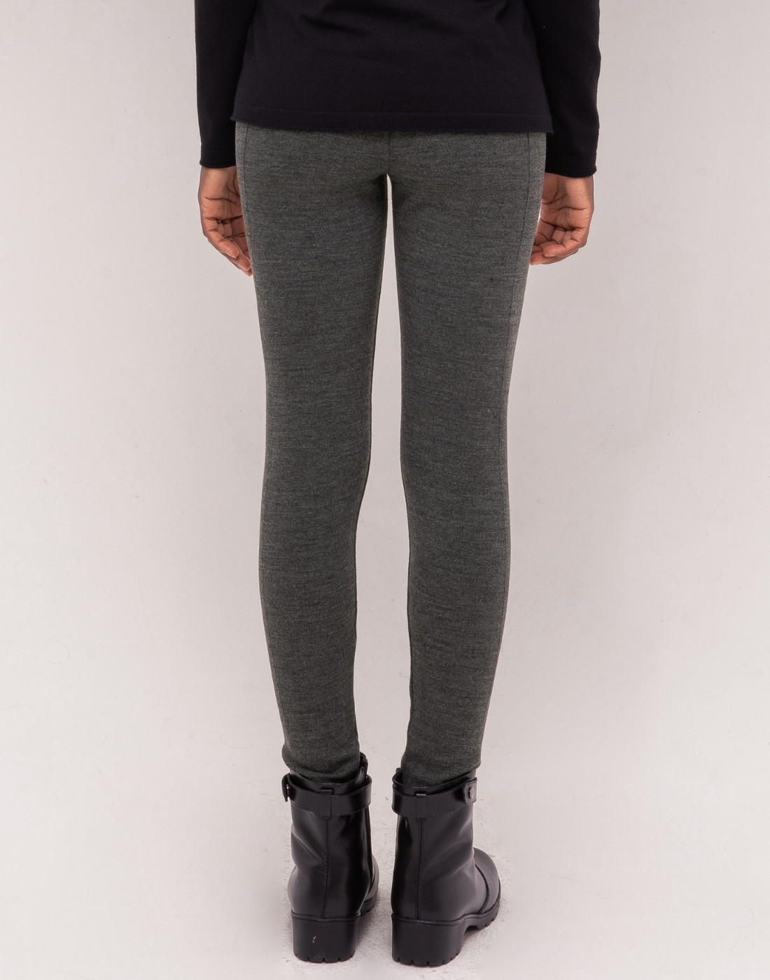Legging Tricot Invernada Stripe Chumbo Mescla