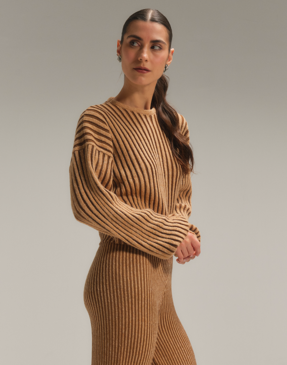 Maxi Blusa Manga Ampla Nubbis Caramelo Nórdico