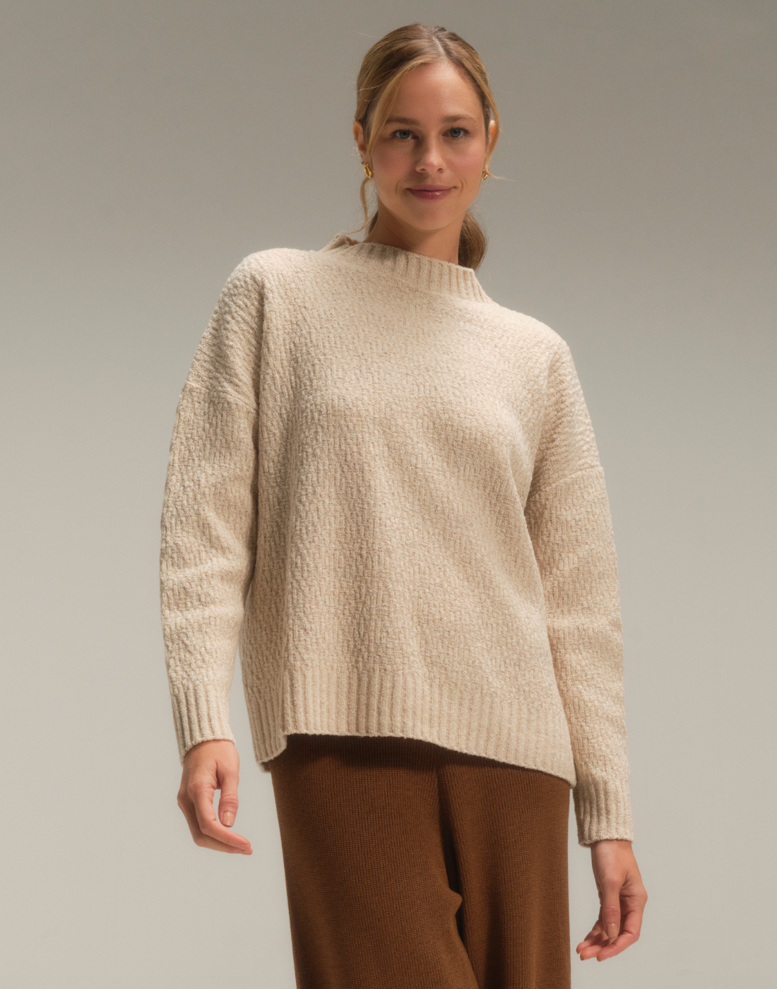 Maxi Blusa Rajada Bege Névoa