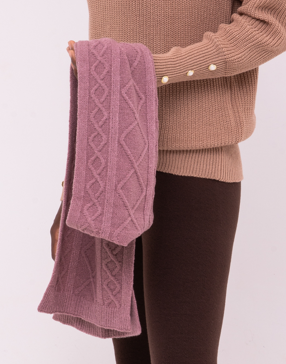 Cachecol Mousse Aran Rosa Nevada