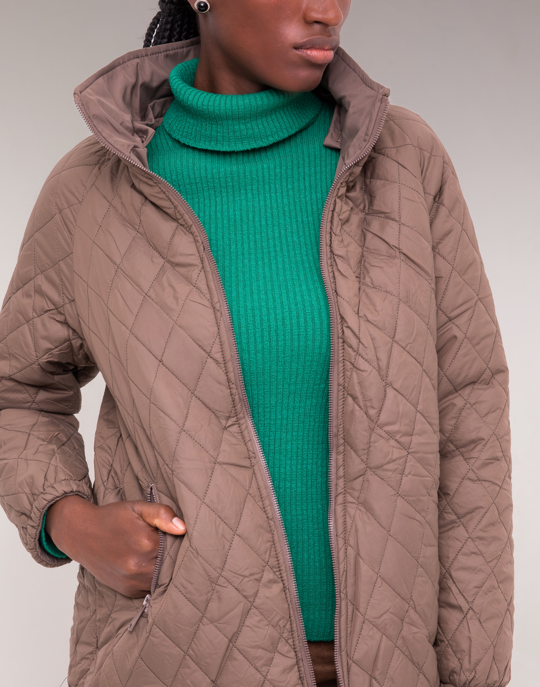 Parka Dupla Face Matelassê Grant Marrom