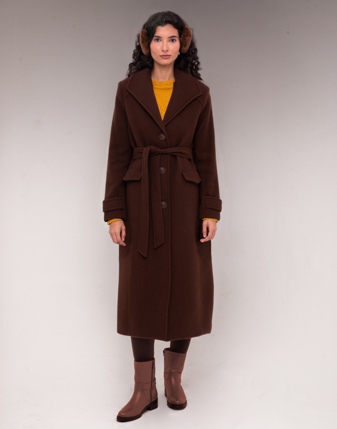 Sobretudo Lã Natural 7/8 Lorenzza Marrom