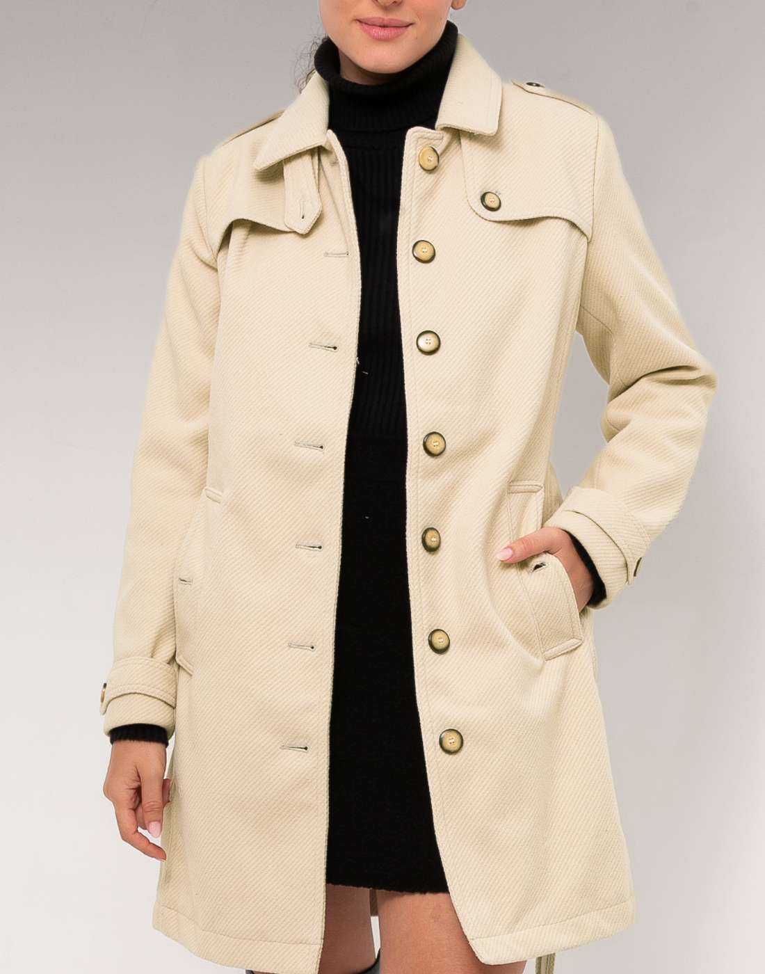 Sobretudo Liéster Napi Bege