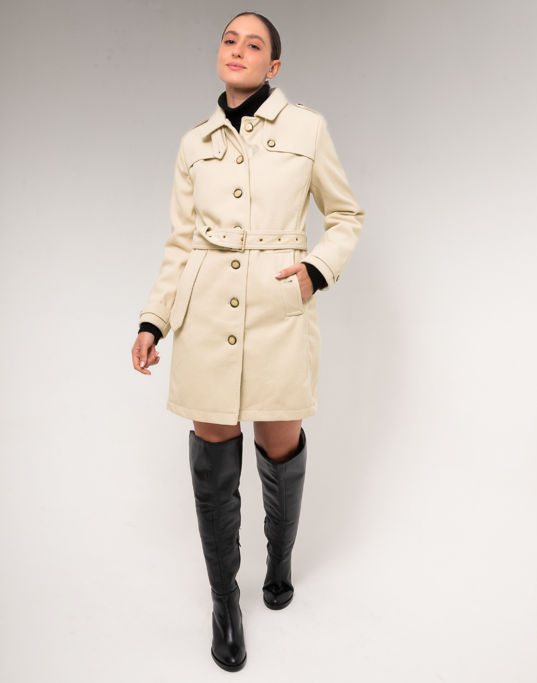 Sobretudo Liéster Napi Bege