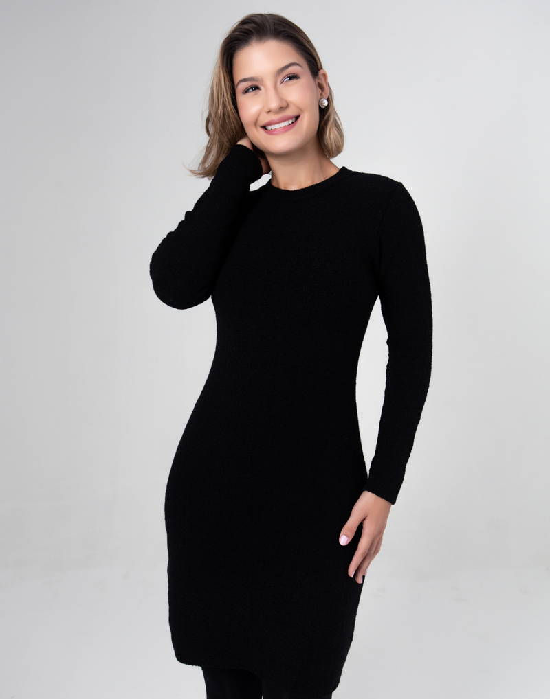 Vestido Mousse Tressi Preto