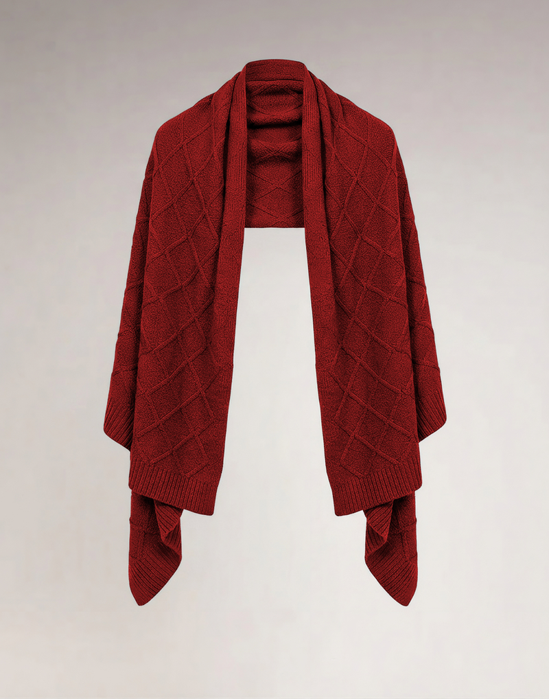 Xale Aran Losangos Oliz Vermelho