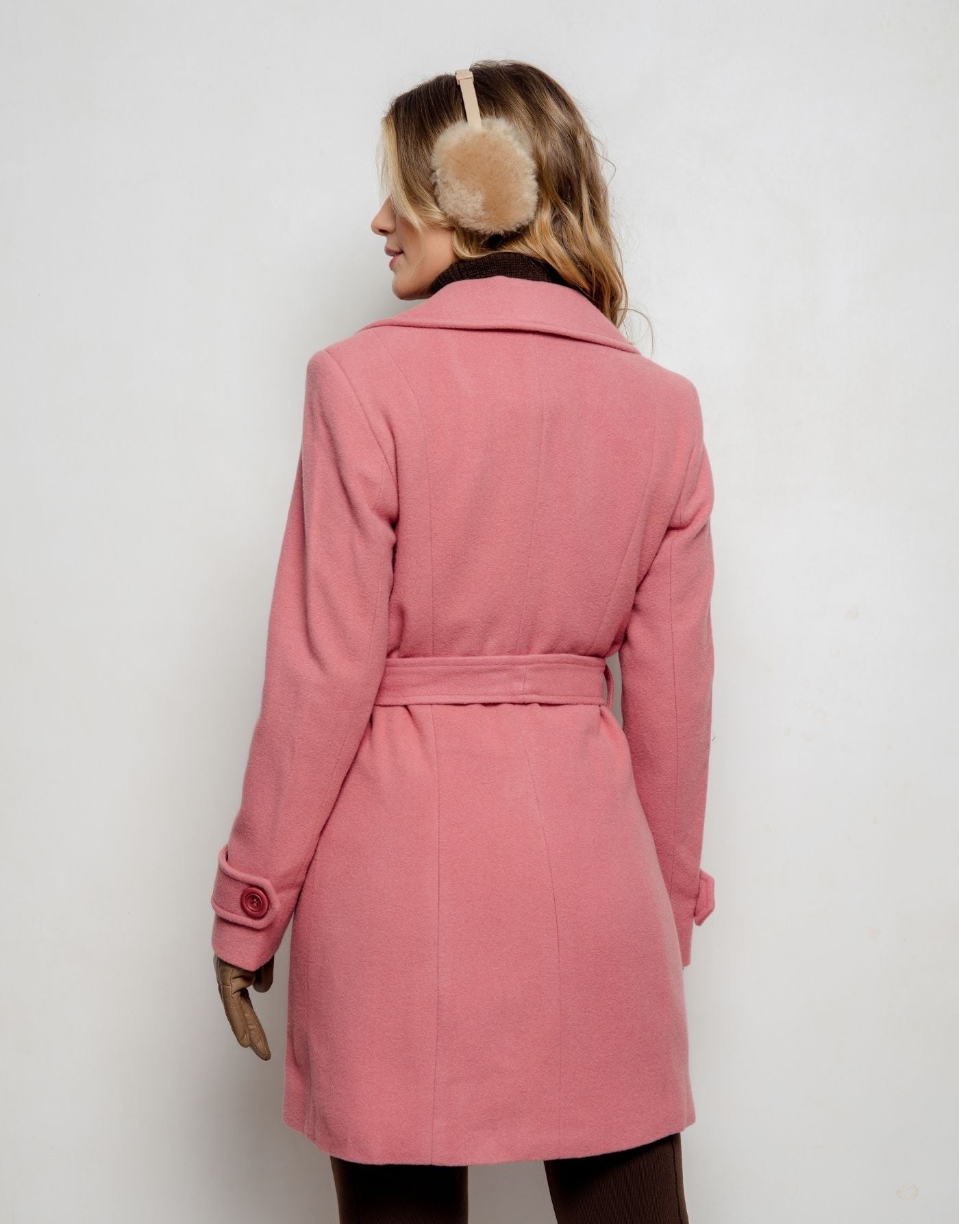 Casaco de Lã Natural Trench Mayfair Rosa Seco