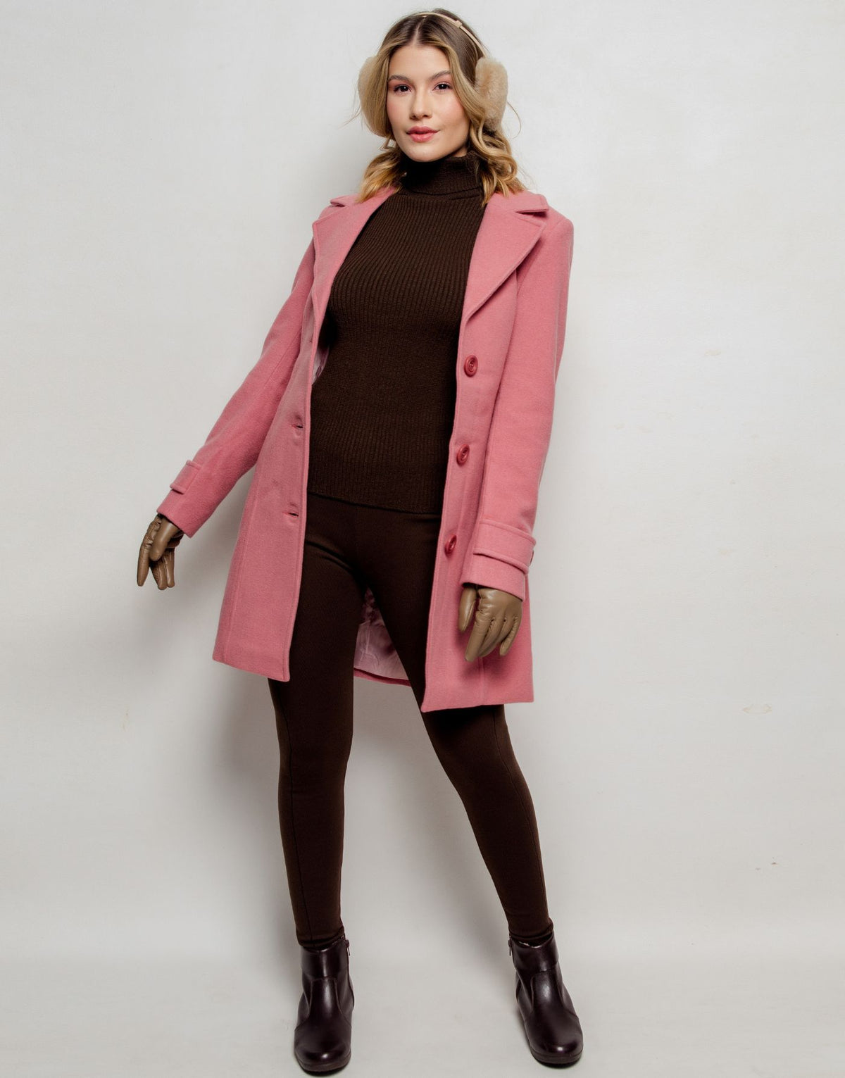 Legging Tricot Invernada Stripe Marrom