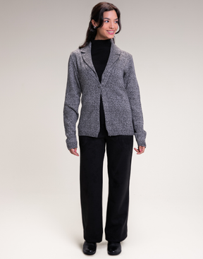 Blazer Tricot Lurex Chumbo