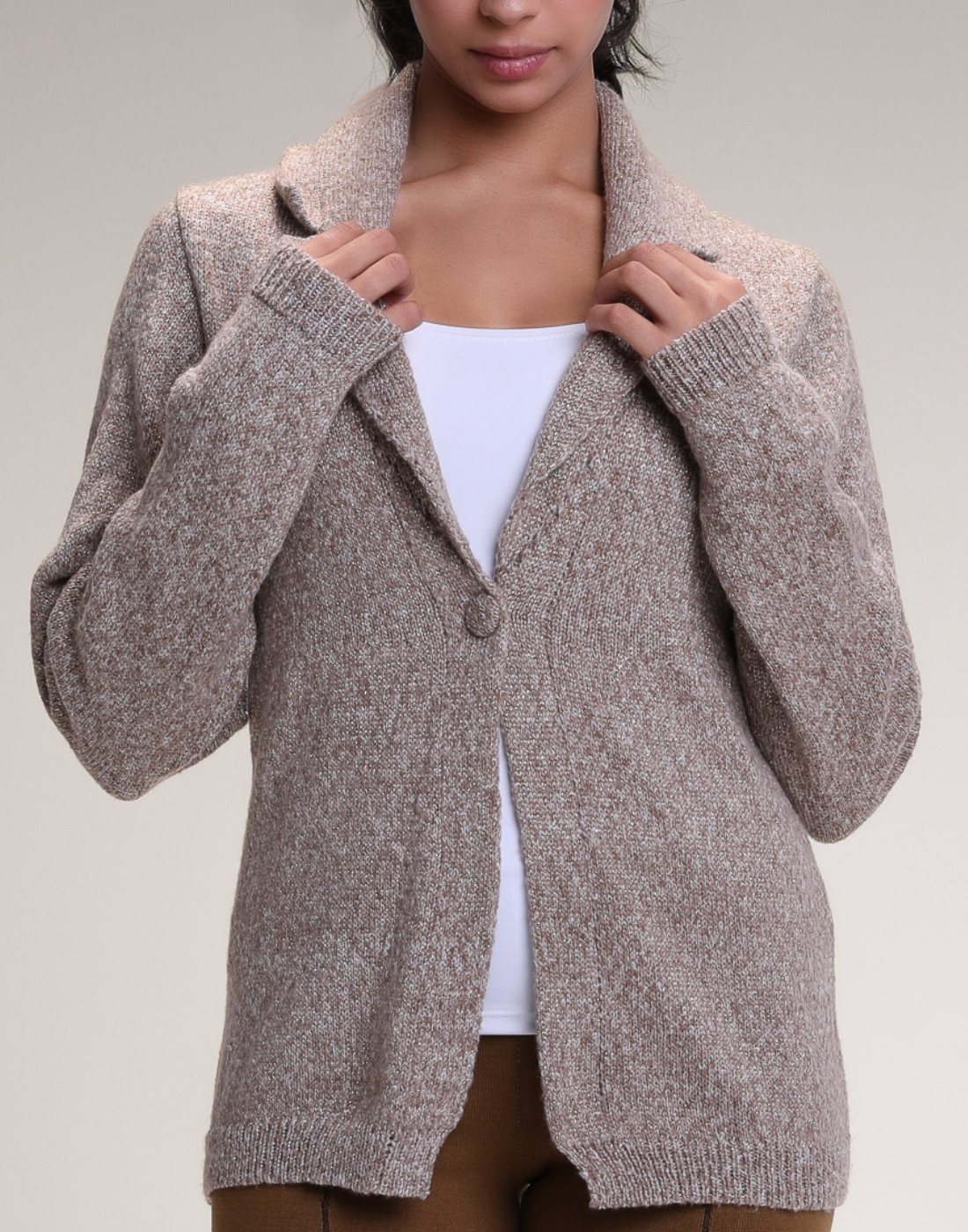 Blazer Tricot Lurex Dourado