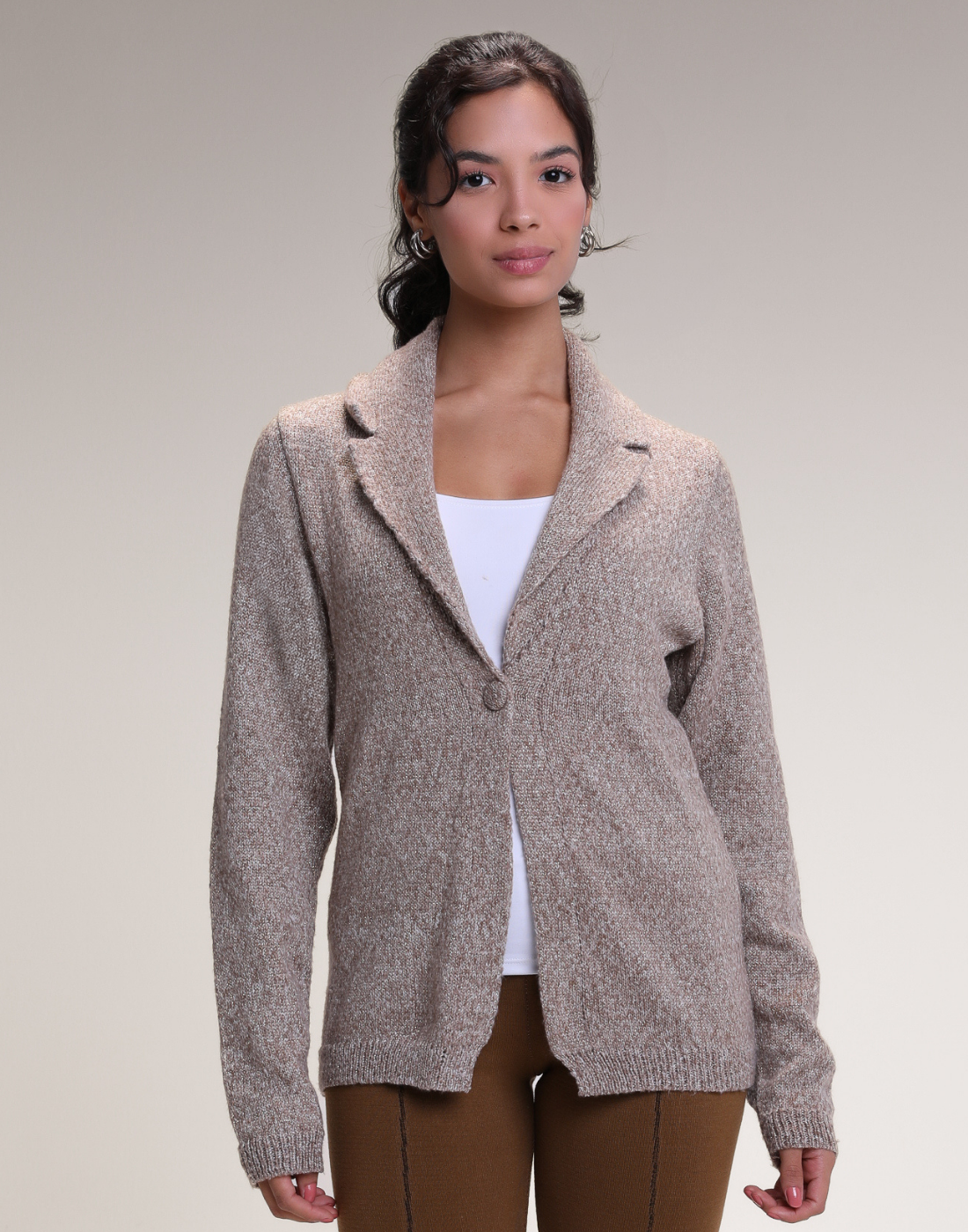 Blazer Tricot Lurex Dourado