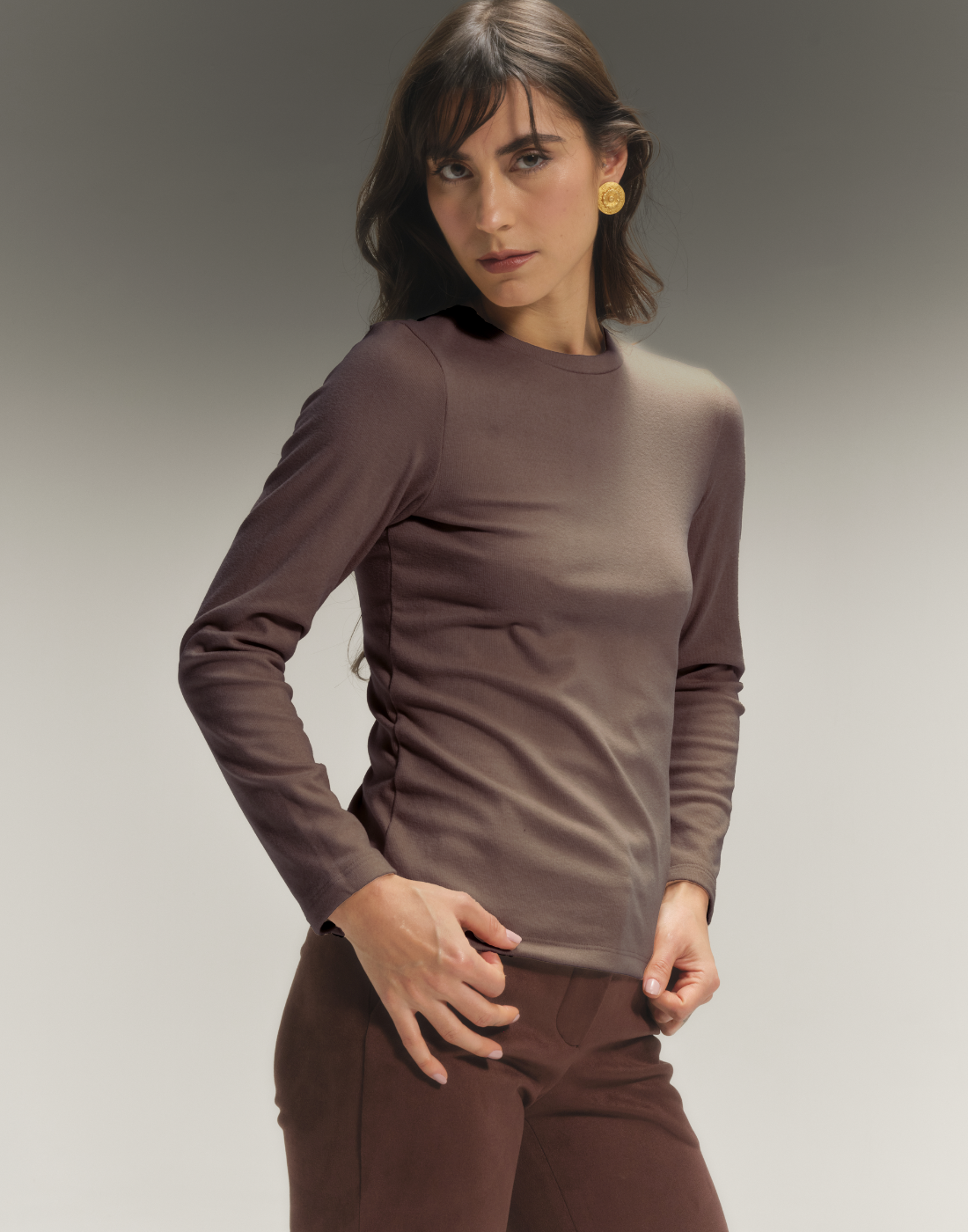 Blusa Aire Careca Marrom Mescla