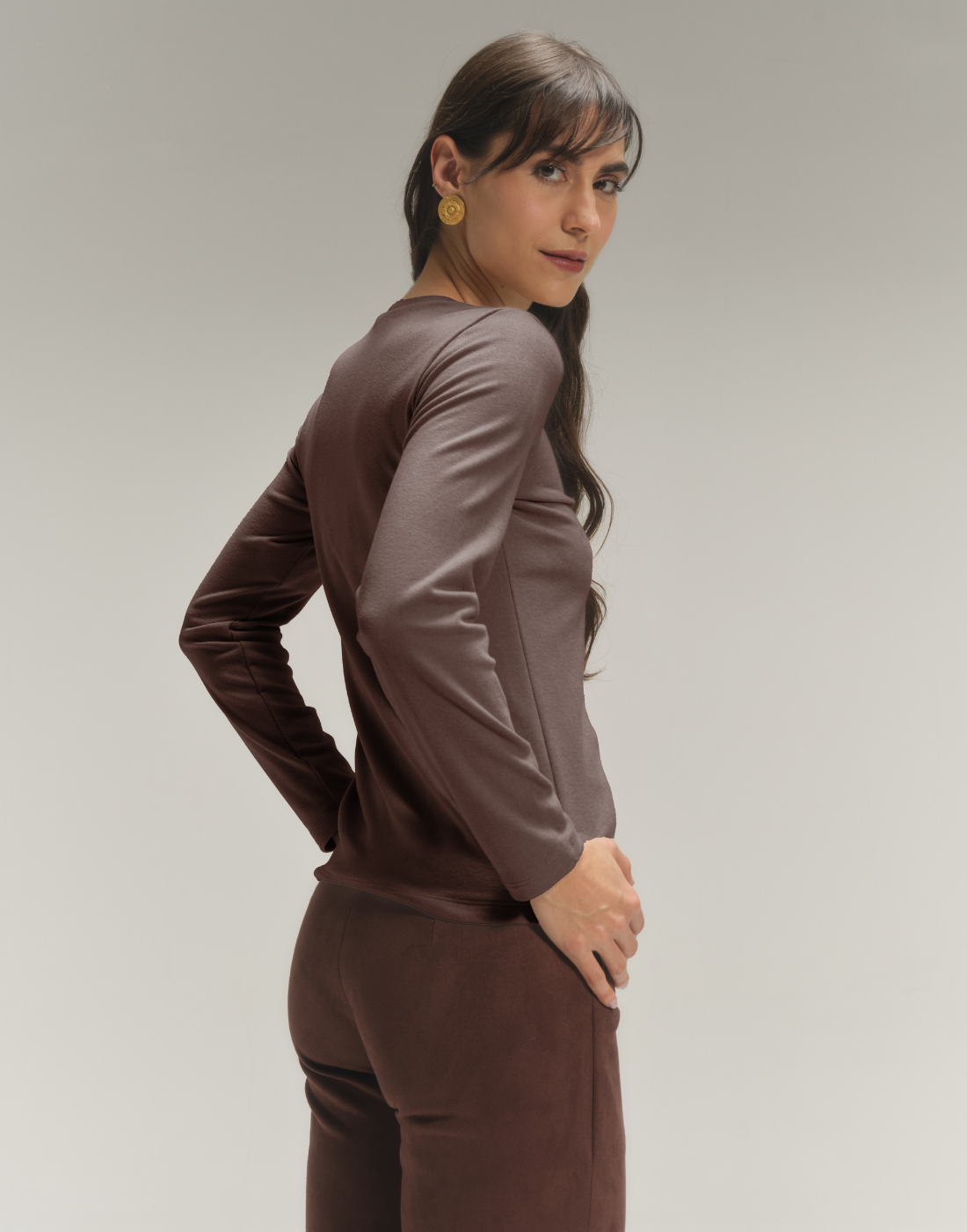Blusa Aire Careca Marrom Mescla