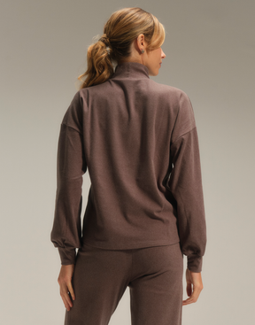 Blusa Aire Deslocada Marrom Mescla