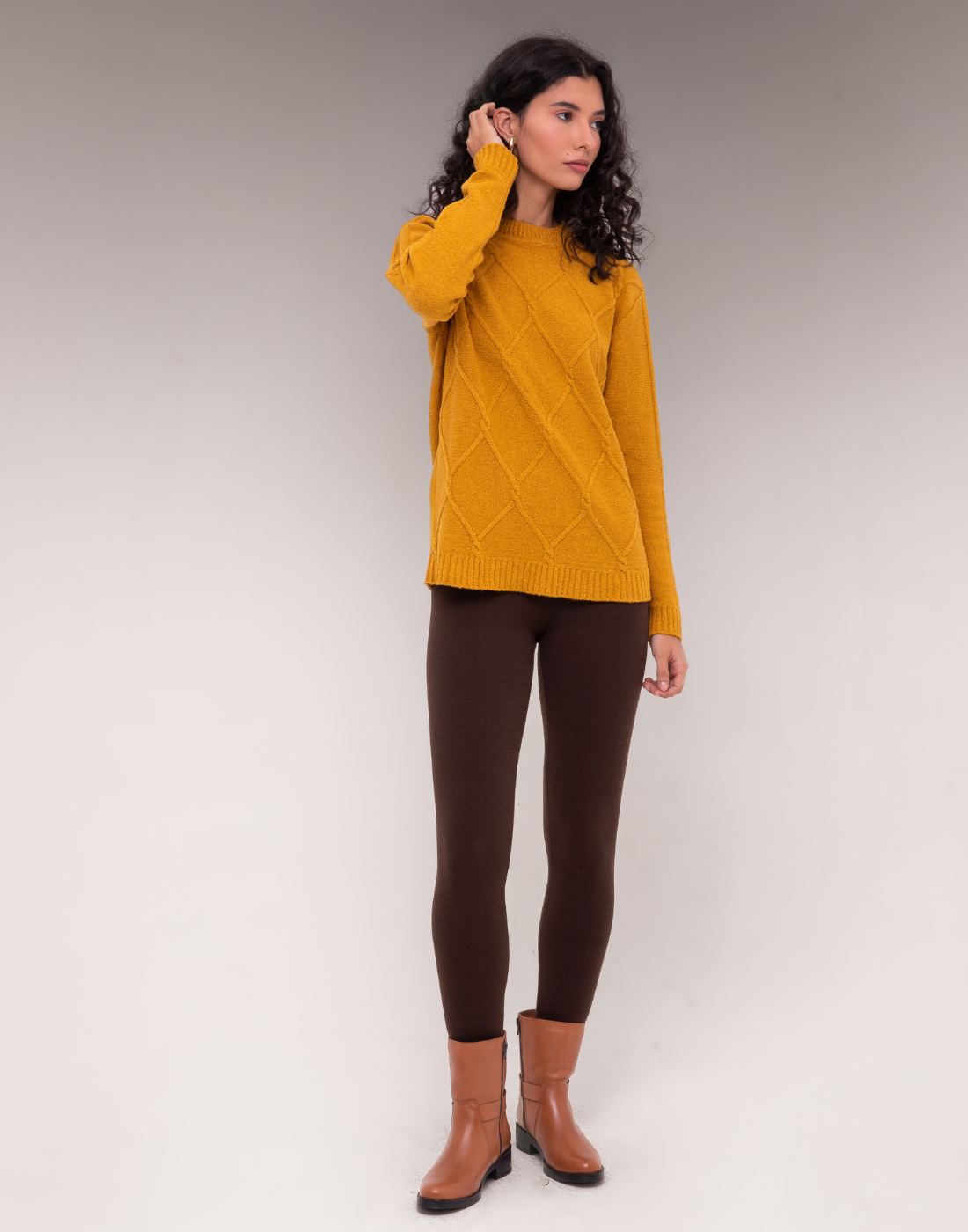 Maxi Blusa Losangos Oliz Mostarda