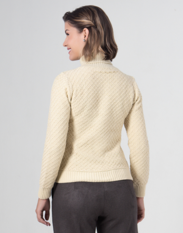 Blusa Jaquard Lurex Bege