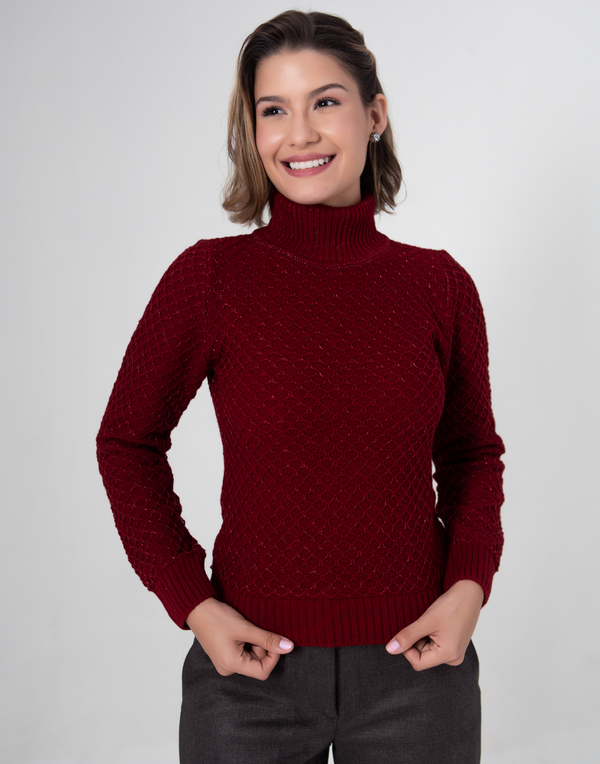 Blusa Jaquard Lurex Vermelha