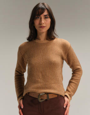 Blusa Listrada Nubbis Caramelo Nórdico