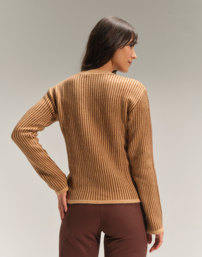 Blusa Listrada Nubbis Caramelo Nórdico