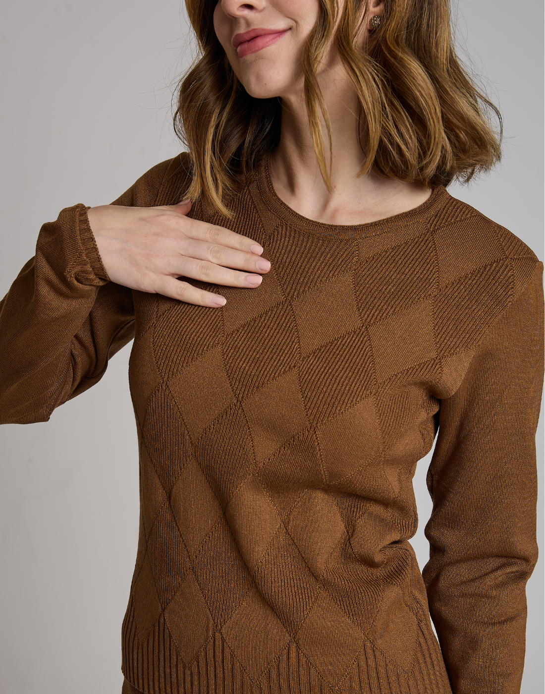 Blusa Losangos Glenroy Caramelo