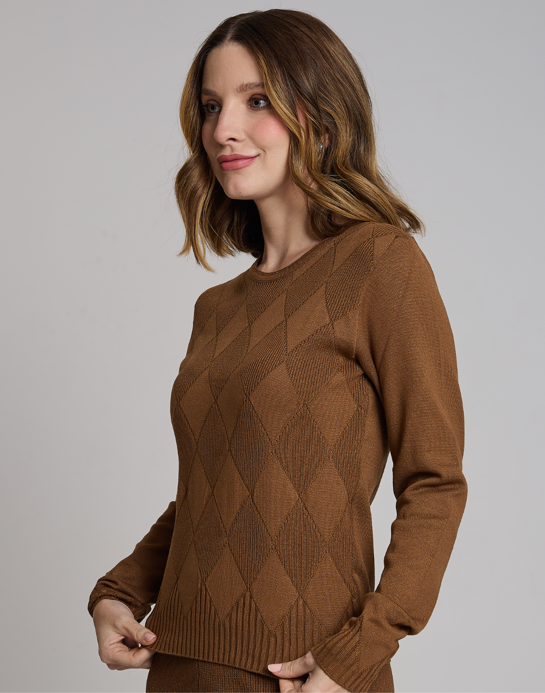 Blusa Losangos Glenroy Caramelo