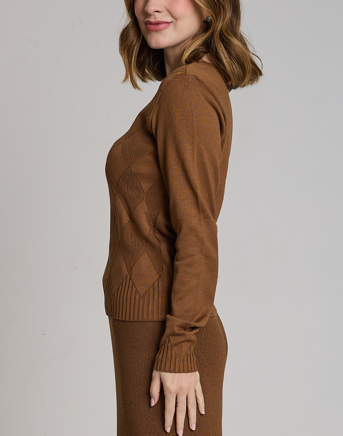 Blusa Losangos Glenroy Caramelo