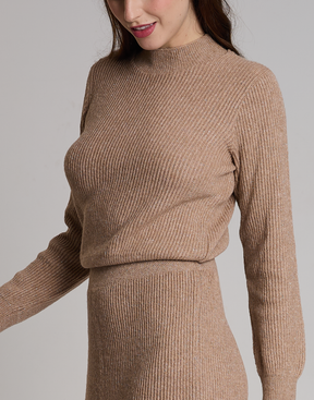 Blusa Lurex Lumière Caramelo Suave